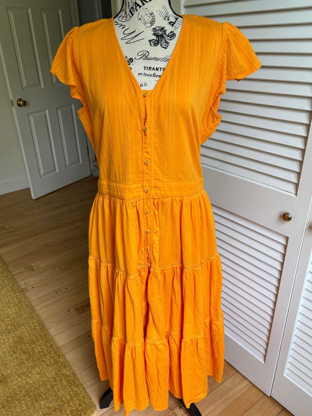 Draper James Tangerine Tiered V-Neck Dress 12
